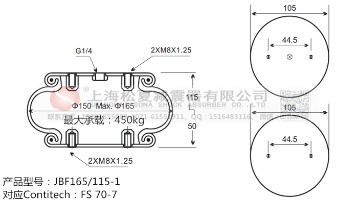 JBF165/115-1橡膠<a href='http://m.gigasetdigital.com/' target='_blank'><u>空氣彈簧</u></a>