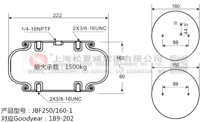 JBF250/160-1橡膠<a href='http://m.gigasetdigital.com/' target='_blank'><u>空氣彈簧</u></a>