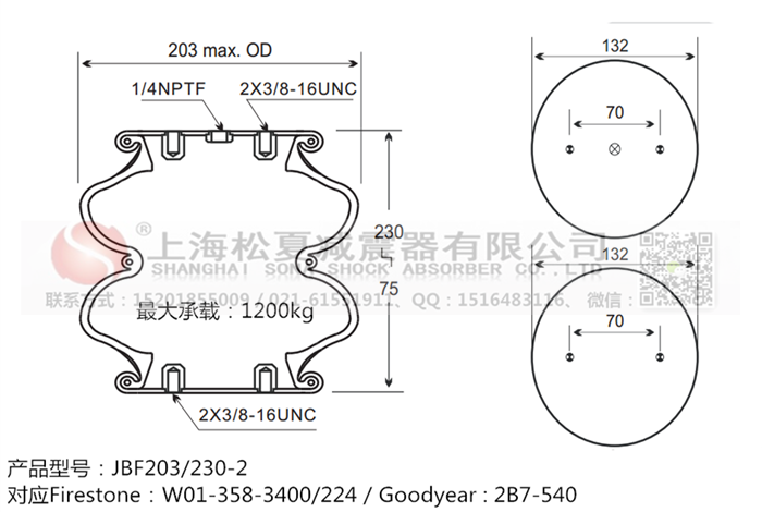 JBF203/230-2橡膠<a href='http://m.gigasetdigital.com/' target='_blank'><u>空氣彈簧</u></a>